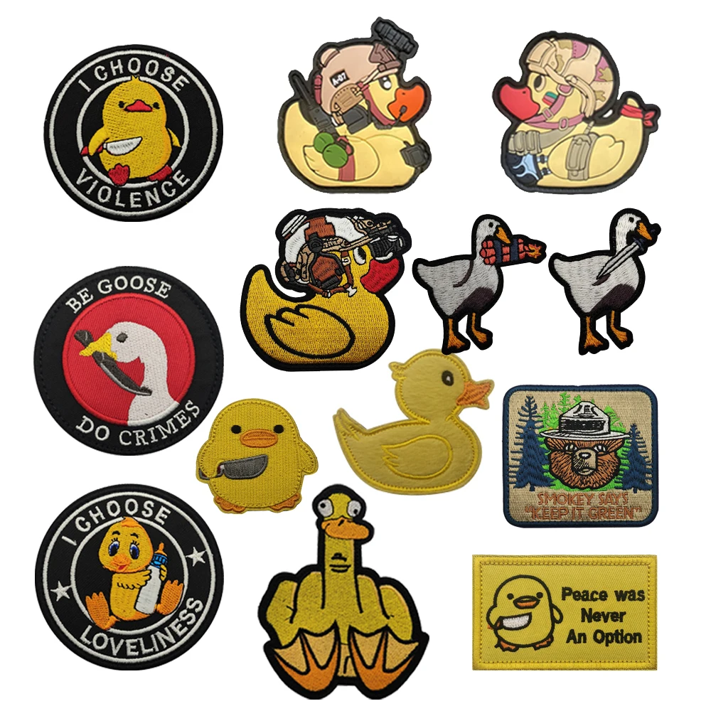 New Tactical Duck Patch Embroidery Tactical White Goose Armband Baby Bottle Duck, Knife Goose, Kitchen Knife Duck Backpack Patch
New Tactical Duck Patch Embroidery Tactical White Goose Armband Baby Bottle Duck, Knife Goose, Kitchen Knife Duck Backpack Patch