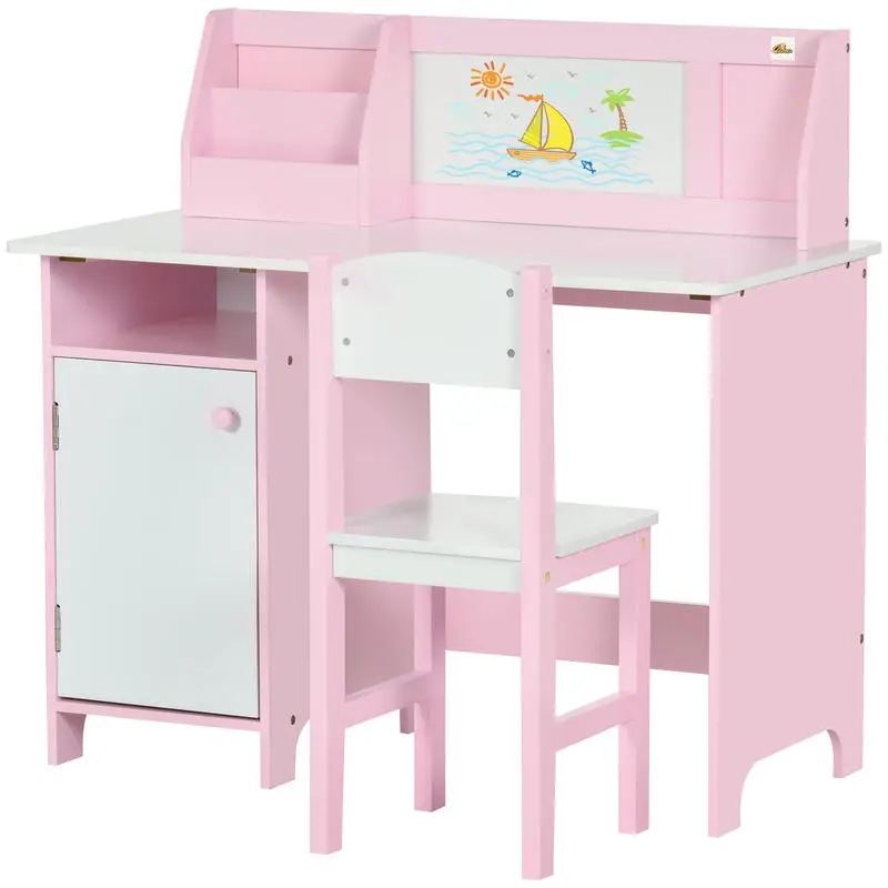 Qaba Toddler Table and Chair Set, Kids Writing Desk Homework Table with Whiteboard, Storage Cabinet, Pink
Qaba Toddler Table and Chair Set, Kids Writing Desk Homework Table with Whiteboard, Storage Cabinet, Pink