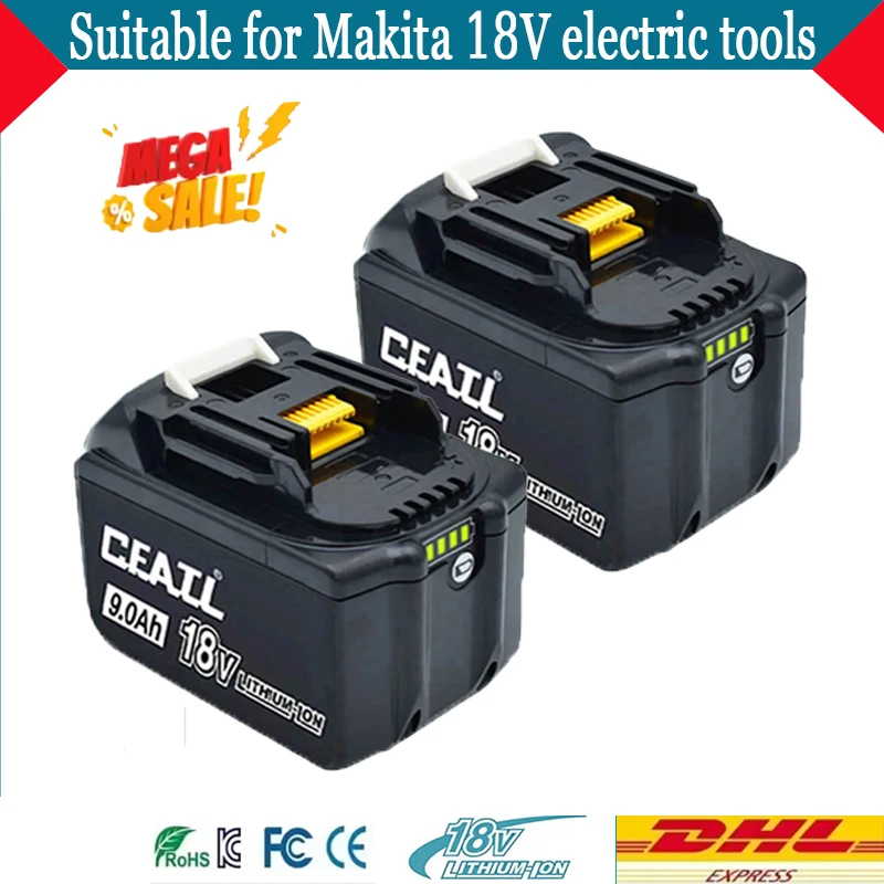 For 18V Makita power tool battery 3Ah/5Ah/6Ah/9Ah rechargeable battery replacing Makita BDF,BML, BST,BTDW,ML,TD,TW,BCS,BDA,
For 18V Makita power tool battery 3Ah/5Ah/6Ah/9Ah rechargeable battery replacing Makita BDF,BML, BST,BTDW,ML,TD,TW,BCS,BDA,