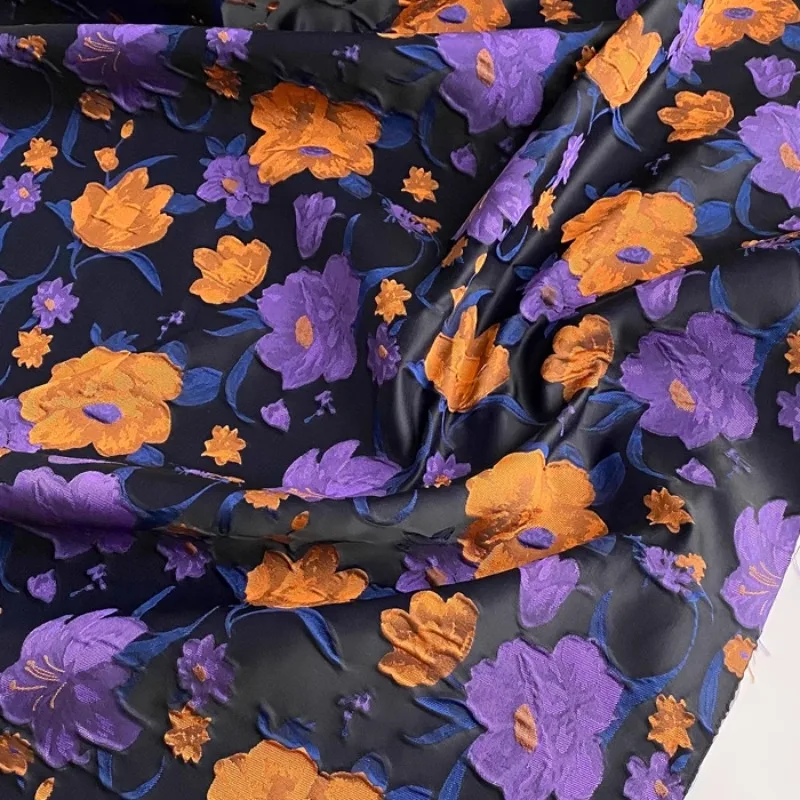 Purple 3D-Embossed Yellow-Flowers Yarn-Dyed Jacquard Textured Fabric Dress Umbrella-Skirt Bags Material for Clothing Designers
Purple 3D-Embossed Yellow-Flowers Yarn-Dyed Jacquard Textured Fabric Dress Umbrella-Skirt Bags Material for Clothing Designers