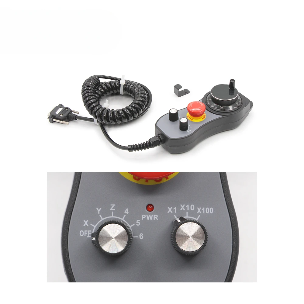 -HandWheel 6 Axis CNC MPG Pendant Hand Wheel 100 Pulse 5v & Emergency Stop CNC Router HandWheel
-HandWheel 6 Axis CNC MPG Pendant Hand Wheel 100 Pulse 5v & Emergency Stop CNC Router HandWheel