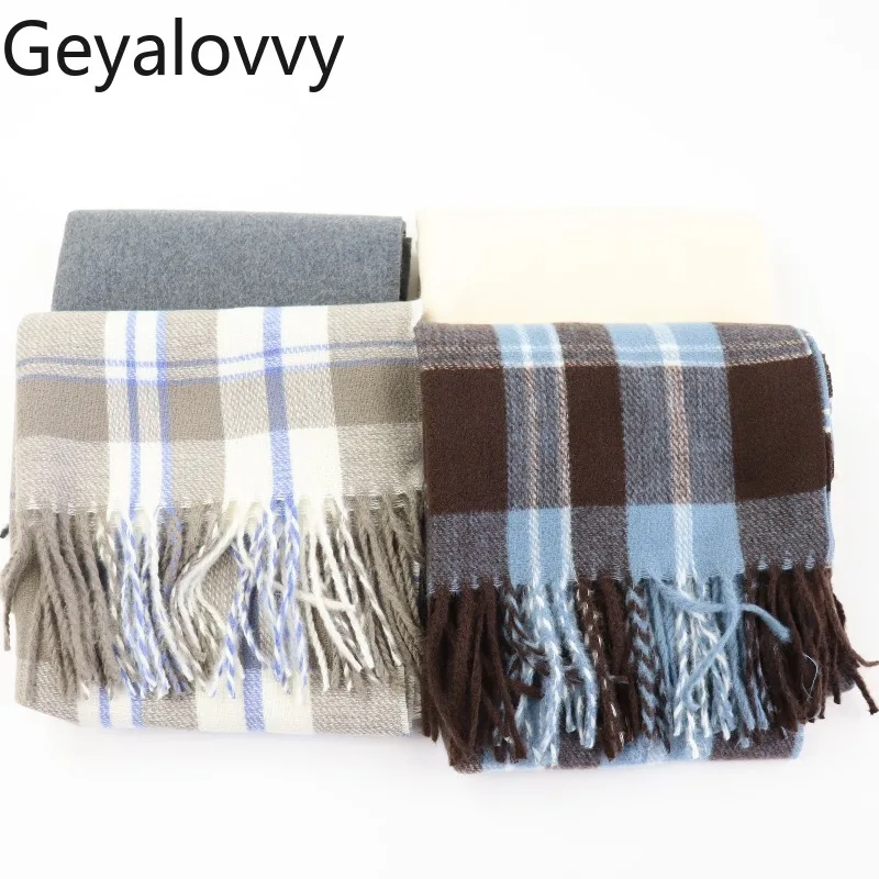 Корейский стиль, клетчатый шарф из искусственного кашемира для мужчин и женщин, зимняя теплая шаль с бахромой, универсальные утолщенные шарфы, грелки для шеи
Корейский стиль, клетчатый шарф из искусственного кашемира для мужчин и женщин, зимняя теплая шаль с бахромой, универсальные утолщенные шарфы, грелки для шеи