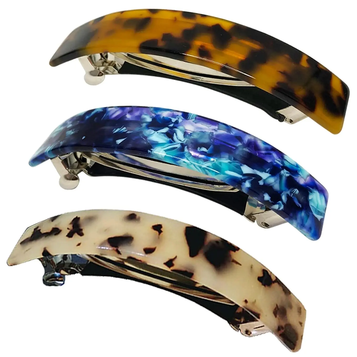 French Barrettes for Women Thick Fine Hair, 3.5 Inch Tortoise Shell Hair Clips with Automatic Clasp, 3 Pack
French Barrettes for Women Thick Fine Hair, 3.5 Inch Tortoise Shell Hair Clips with Automatic Clasp, 3 Pack