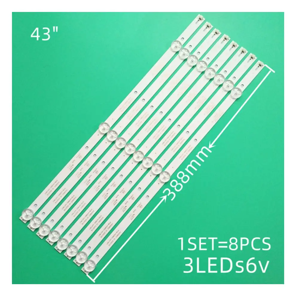 8pcs LED strip light for 43DL4012N/62 43HFF5952 43BDL4012N/62 43PFT4002 L43E6800 43L1600C K430WD9 K430WDK3 K430WDC1 A1
8pcs LED strip light for 43DL4012N/62 43HFF5952 43BDL4012N/62 43PFT4002 L43E6800 43L1600C K430WD9 K430WDK3 K430WDC1 A1