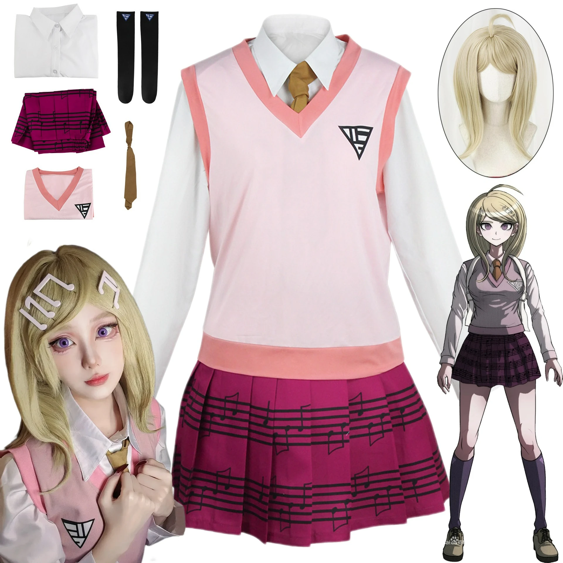 Kaede Akamatsu Косплей Костюм Парик Аниме Dangaronpa V3 Майка Короткая Юбка Плиссированная Юбка JK Школьная Форма Комплект Для Хэллоуина
Kaede Akamatsu Косплей Костюм Парик Аниме Dangaronpa V3 Майка Короткая Юбка Плиссированная Юбка JK Школьная Форма Комплект Для Хэллоуина