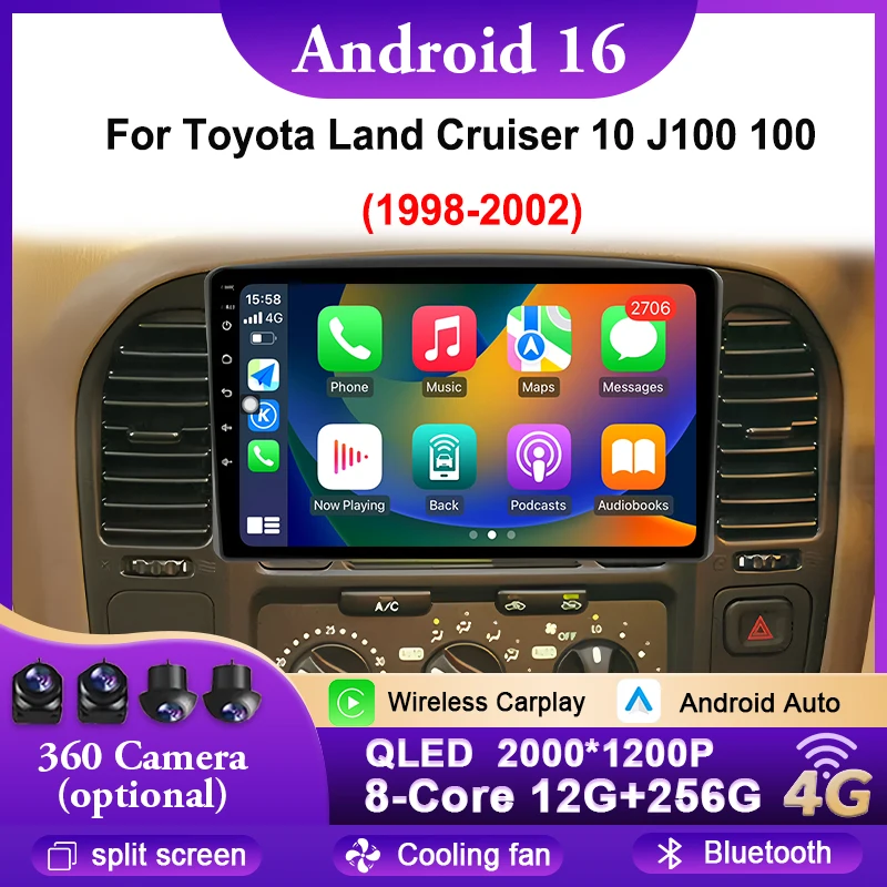 Android 16 Radio For Toyota Land Cruiser 10 J100 100 1998-2002 Auto Multimidia Player GPS Navigation Carplay WIFI Stereo 4G BT
Android 16 Radio For Toyota Land Cruiser 10 J100 100 1998-2002 Auto Multimidia Player GPS Navigation Carplay WIFI Stereo 4G BT