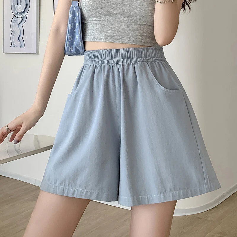 Women's Casual Wide Leg Shorts Summer Solid Color Elastic High Waist Shorts Female Korean Streetwear Pocket Short Pants Woman
Women's Casual Wide Leg Shorts Summer Solid Color Elastic High Waist Shorts Female Korean Streetwear Pocket Short Pants Woman