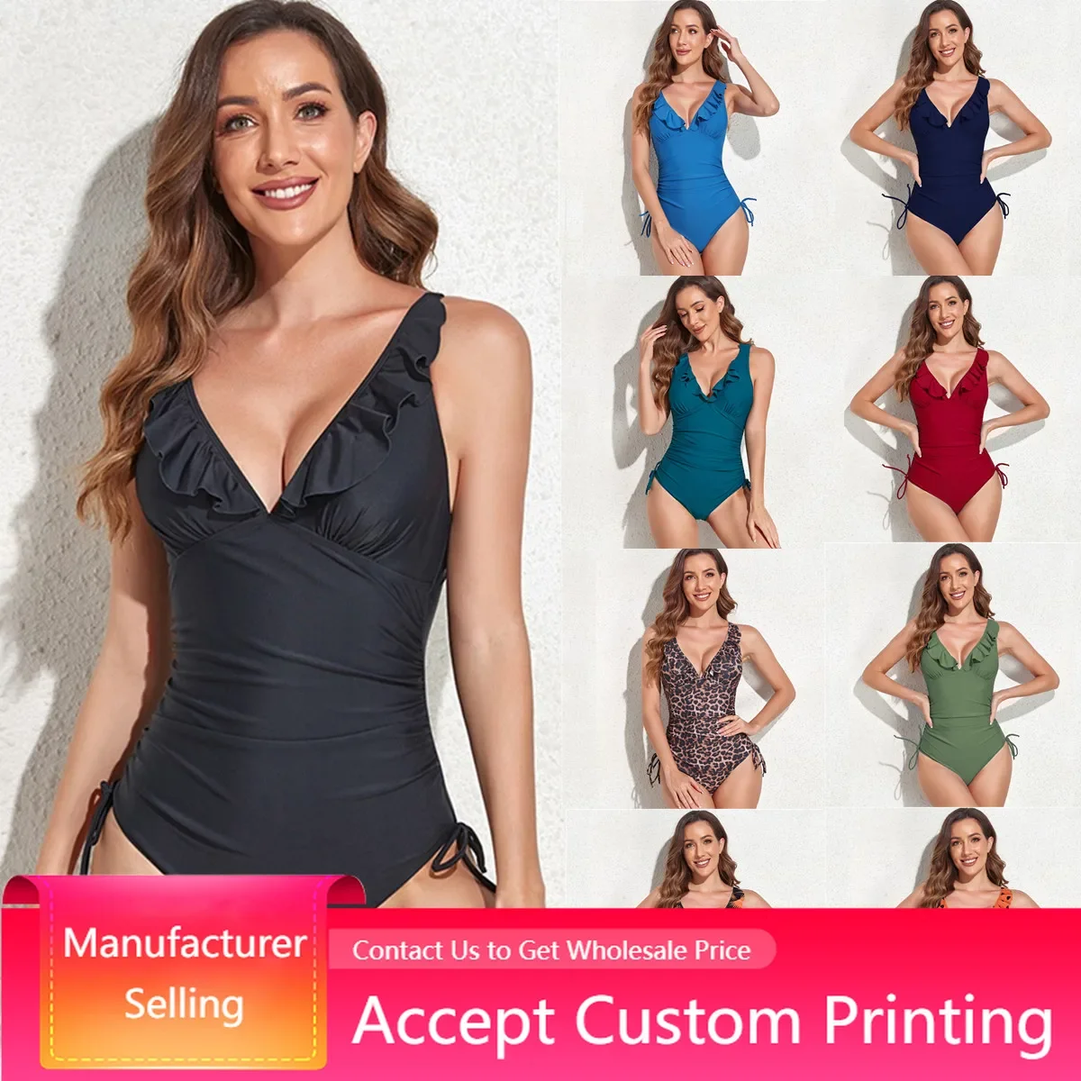 Bathing Suits Floral Print Beach Wear Sport Swimwear sexy one-piece flounces European and American popular fashion swimsuit
Bathing Suits Floral Print Beach Wear Sport Swimwear sexy one-piece flounces European and American popular fashion swimsuit