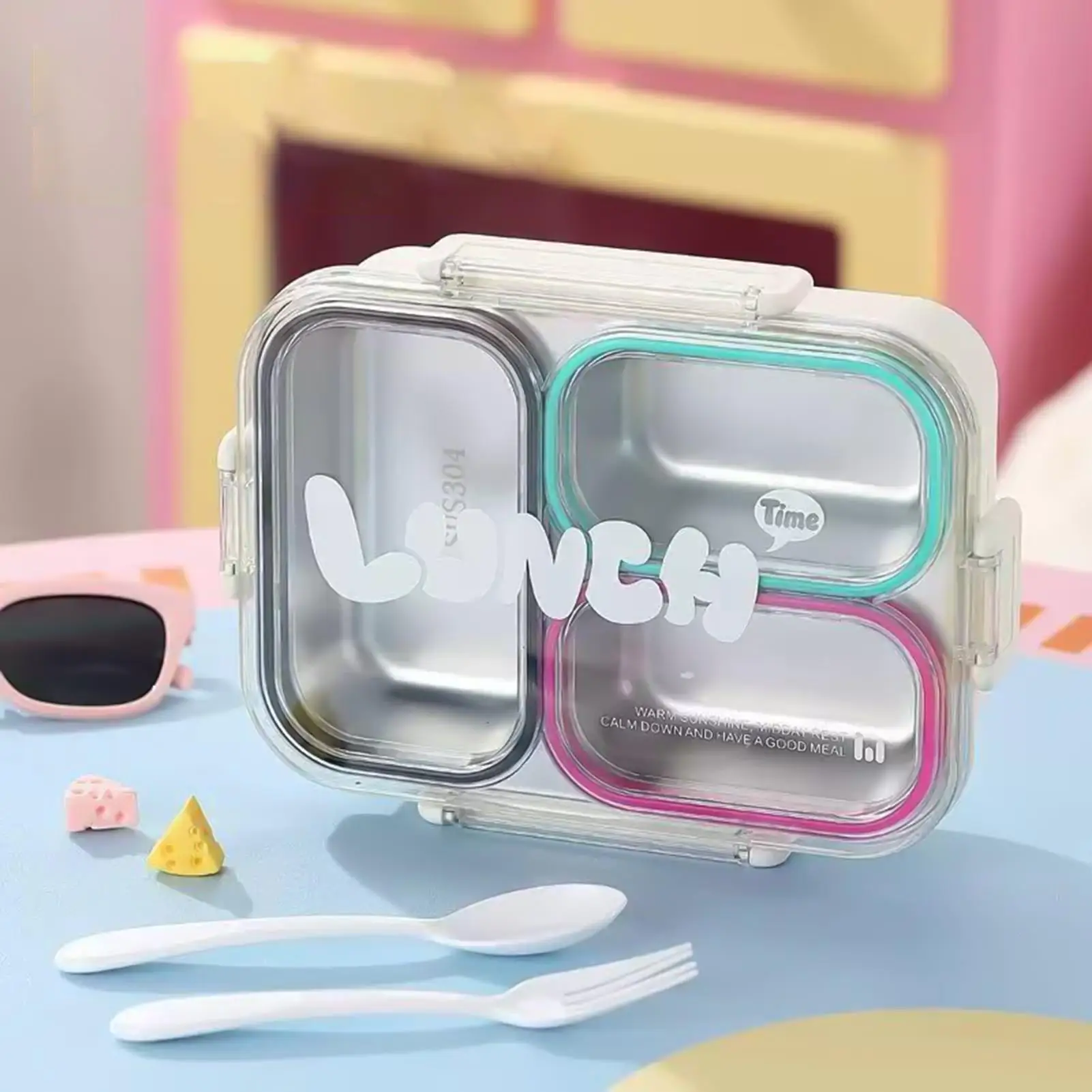 Stainless Steel Lunch Box 3-Compartment Leak-Proof with Lid Stainless Steel Lunch Box for Adults for School Camping Spring Trip
Stainless Steel Lunch Box 3-Compartment Leak-Proof with Lid Stainless Steel Lunch Box for Adults for School Camping Spring Trip