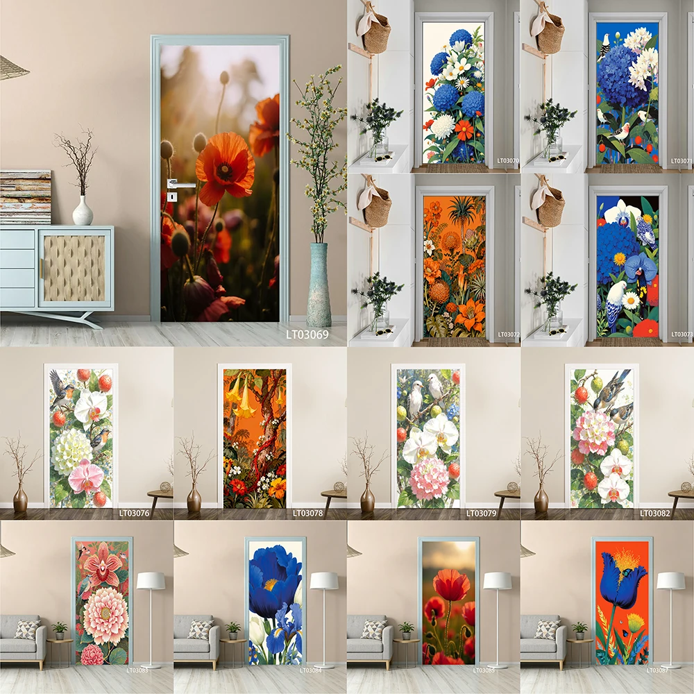 Poppy Floral Door Sticker, Removable Peel and Stick Self Adhesive Wallpaper, Watercolor Flower Mural for Home Decor
Poppy Floral Door Sticker, Removable Peel and Stick Self Adhesive Wallpaper, Watercolor Flower Mural for Home Decor
