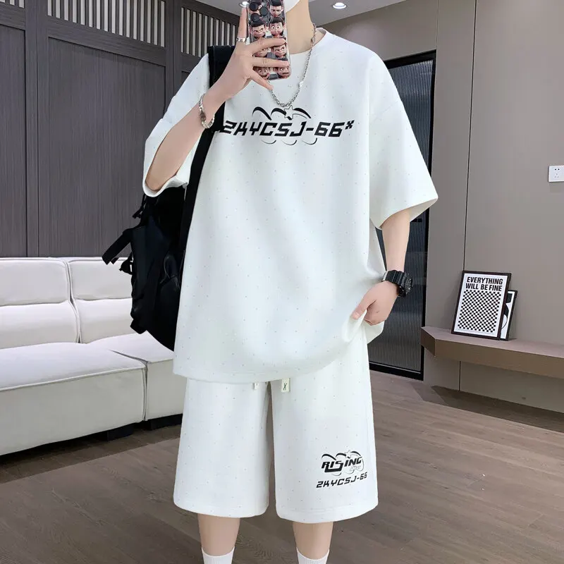 Casual Fashion Men's Two-Piece Sets Short Sleeve T-Shirts & Shorts 2025 Summer Style Youth Top Tees + Jogger Streetwear Clothing
Casual Fashion Men's Two-Piece Sets Short Sleeve T-Shirts & Shorts 2025 Summer Style Youth Top Tees + Jogger Streetwear Clothing