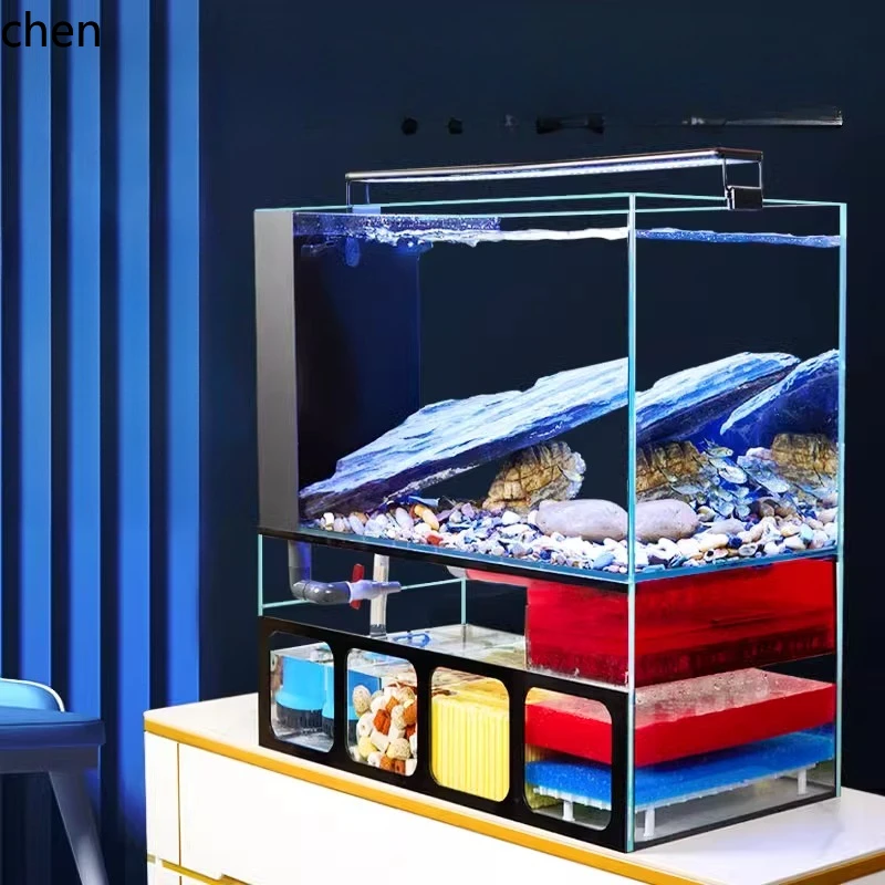 ZML Living Room Small Fish Tank with Filter Integrated Aquarium Ultra-clear Glass Turtle Tank
ZML Living Room Small Fish Tank with Filter Integrated Aquarium Ultra-clear Glass Turtle Tank