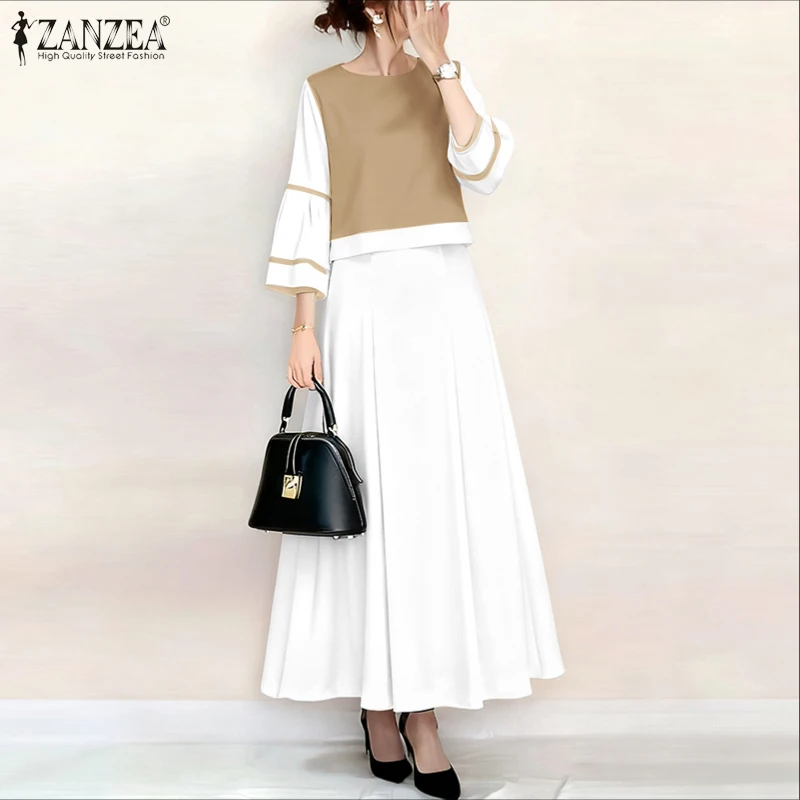 ZANZEA Women 2pcs Fashion Dress Sets 3/4 Flare Sleeve Casual Tops and Long Skirts Summer Office Elegant Streetwear Outfits 2026
ZANZEA Women 2pcs Fashion Dress Sets 3/4 Flare Sleeve Casual Tops and Long Skirts Summer Office Elegant Streetwear Outfits 2026