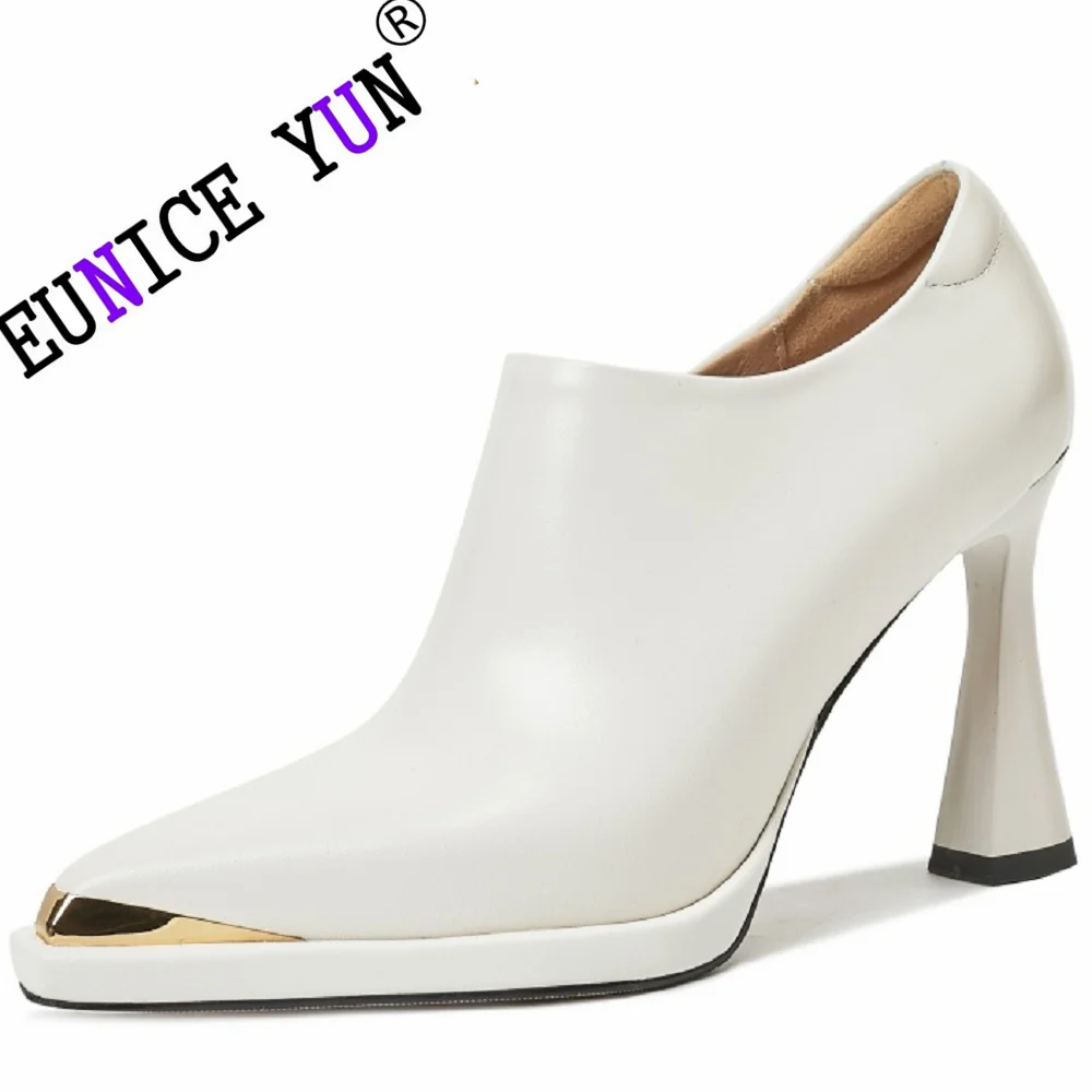 【EUNICE YUN】Arrival Deep Mouth Women Cow Leather Pumps Round Toe Thick Heels Solid Color Zippers Office&Career Shoes For Ladie
【EUNICE YUN】Arrival Deep Mouth Women Cow Leather Pumps Round Toe Thick Heels Solid Color Zippers Office&Career Shoes For Ladie