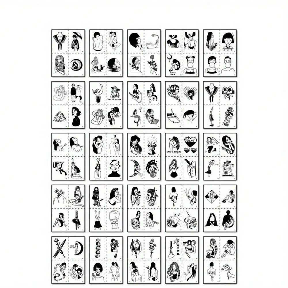 100pcs/Set Waterproof Tattoo Stickers Men And Women Couples Tattoo Stickers Personality Minimalist Temporary Tattoo
100pcs/Set Waterproof Tattoo Stickers Men And Women Couples Tattoo Stickers Personality Minimalist Temporary Tattoo