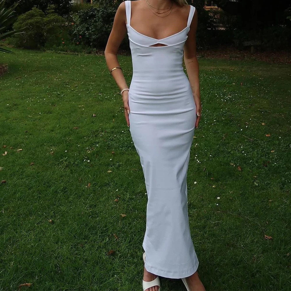 CustomizedSquare Neck Ankle Length Jersey Straight Elegant Party Dresses Woman Pleats Sleeveless Solid White Dresses For Formal
CustomizedSquare Neck Ankle Length Jersey Straight Elegant Party Dresses Woman Pleats Sleeveless Solid White Dresses For Formal