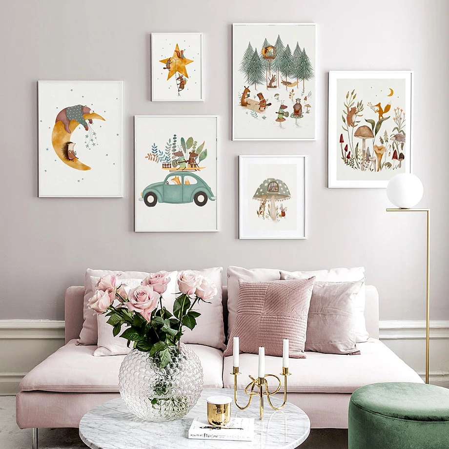 Zooland Party Animals Mushroom House Forest Party Fashion Wall Art Canvas Painting Nordic Poster Children's Room Nursery Decor
Zooland Party Animals Mushroom House Forest Party Fashion Wall Art Canvas Painting Nordic Poster Children's Room Nursery Decor
