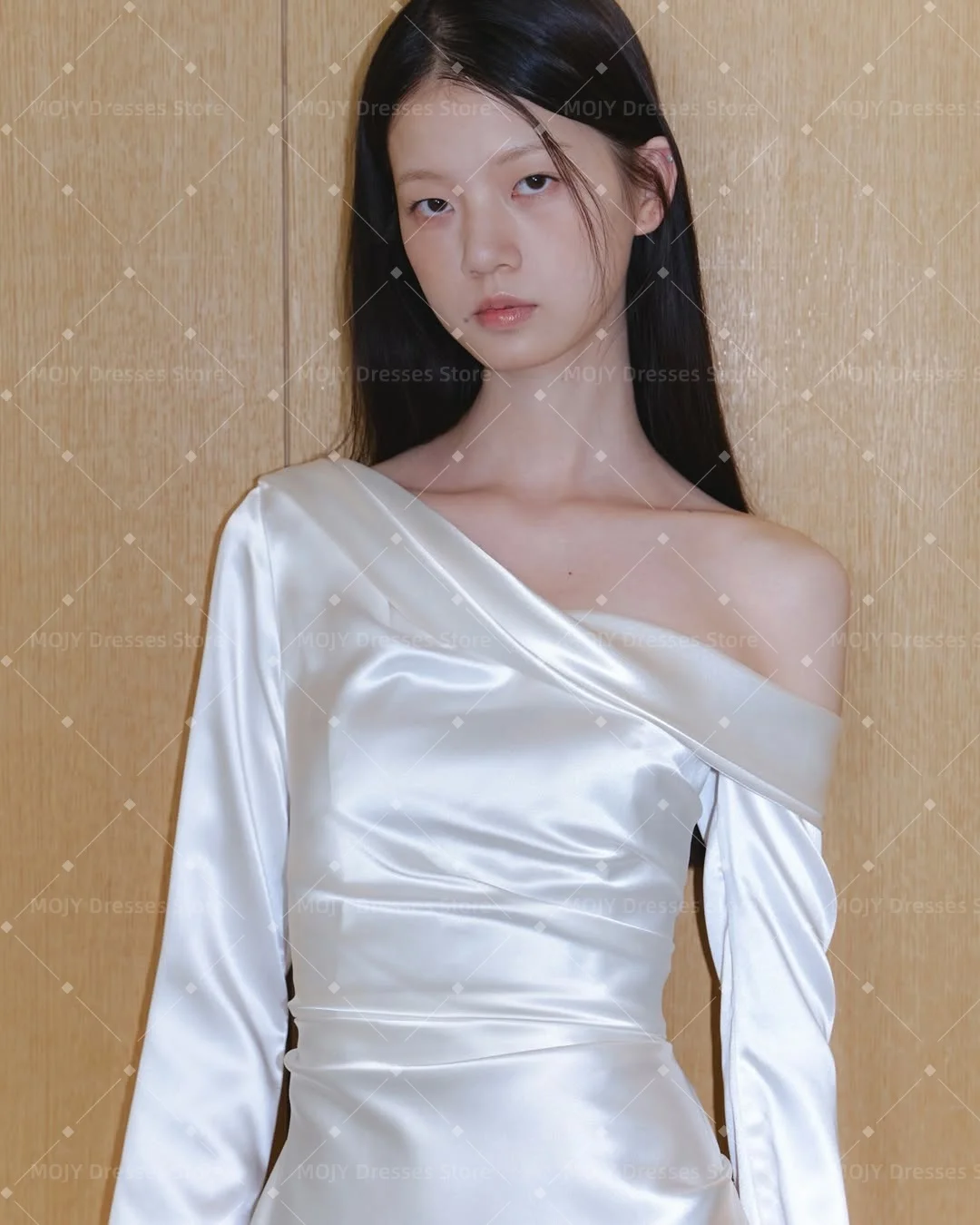 Mojy Simple Mermaid Korea Wedding Dresses Collar Soft Satin Off Shoulder Long Sleeves Elegant Evening Gowns Customized 2026
Mojy Simple Mermaid Korea Wedding Dresses Collar Soft Satin Off Shoulder Long Sleeves Elegant Evening Gowns Customized 2026