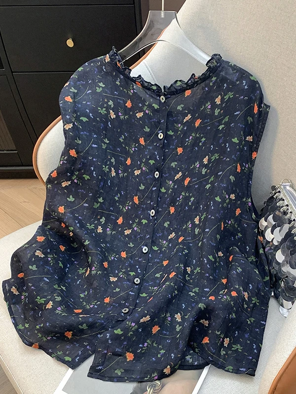Sweet Youthful Floral Print Collar Sleeveless Shirt Women's Summer New Style Slimming Floral Top Small Shirt French Style Cot...
Sweet Youthful Floral Print Collar Sleeveless Shirt Women's Summer New Style Slimming Floral Top Small Shirt French Style Cot...