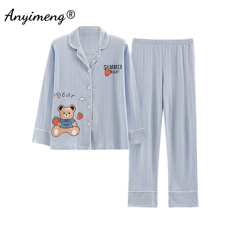M-5XL Plus Size Lady Leisure Sleepwear Kawaii Bear Printing Girl Lounge Pyjamas Fashion Shawl Collar Turn-down Women Pajamas Set
M-5XL Plus Size Lady Leisure Sleepwear Kawaii Bear Printing Girl Lounge Pyjamas Fashion Shawl Collar Turn-down Women Pajamas Set
