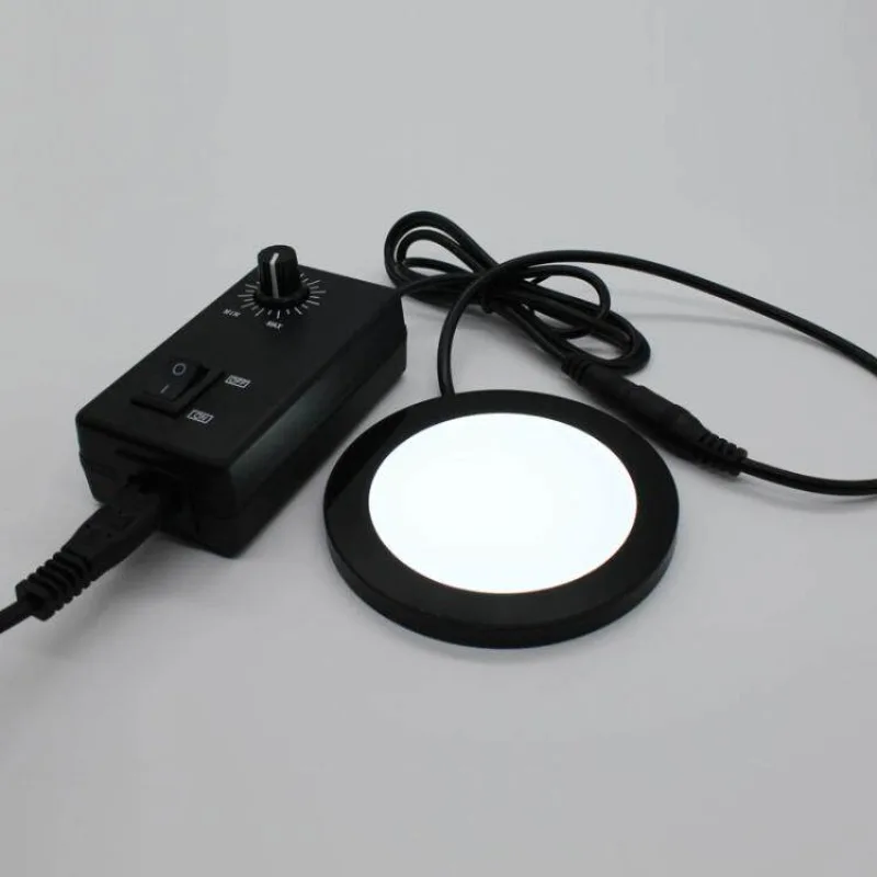 Adjustable LED ring bottom light source, transmits, removes shadows, reflects pure white light.
Adjustable LED ring bottom light source, transmits, removes shadows, reflects pure white light.