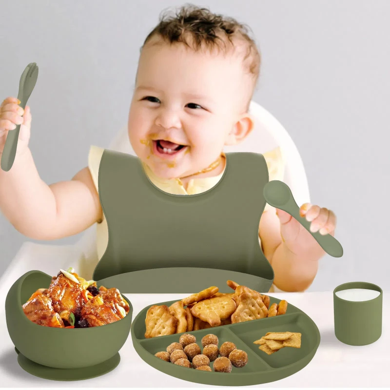 6PCS Baby Silicone Tableware Set Suction Bowl Plate Soft Utensils Sippy Cup Baby Stuff Feeding Training Sets For Baby
6PCS Baby Silicone Tableware Set Suction Bowl Plate Soft Utensils Sippy Cup Baby Stuff Feeding Training Sets For Baby