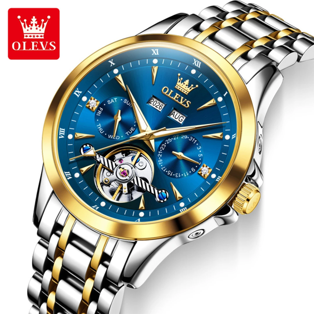 OLEVS 7091 Fashion Mechanical Watch Gift Round-dial Stainless Steel Watchband Wristwatch
OLEVS 7091 Fashion Mechanical Watch Gift Round-dial Stainless Steel Watchband Wristwatch