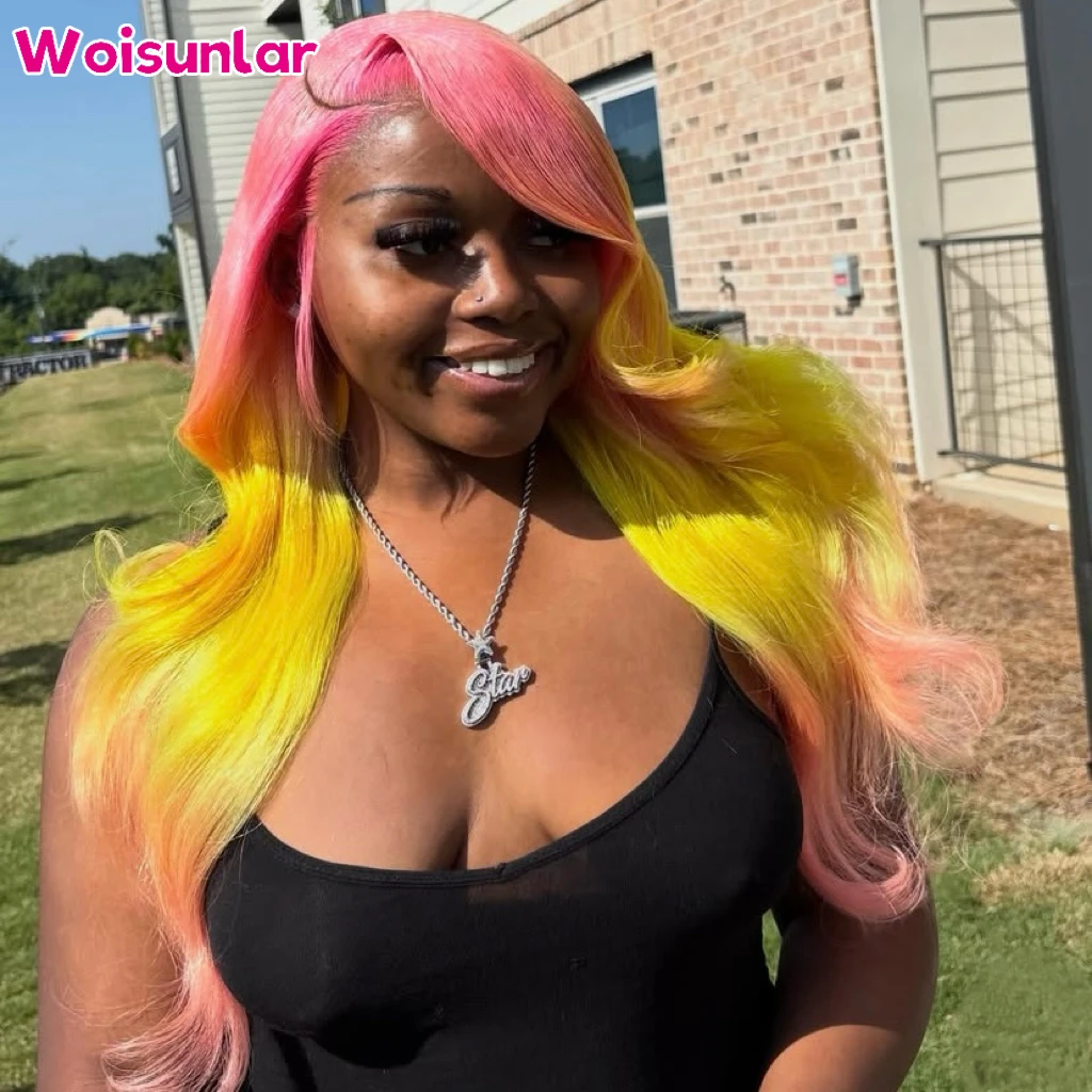 Ombre pink and Yellow and light pink Front Lace wigs human hair 13x6 Transparent Lace Body Wave 200% For Women 100% Human Hair
Ombre pink and Yellow and light pink Front Lace wigs human hair 13x6 Transparent Lace Body Wave 200% For Women 100% Human Hair