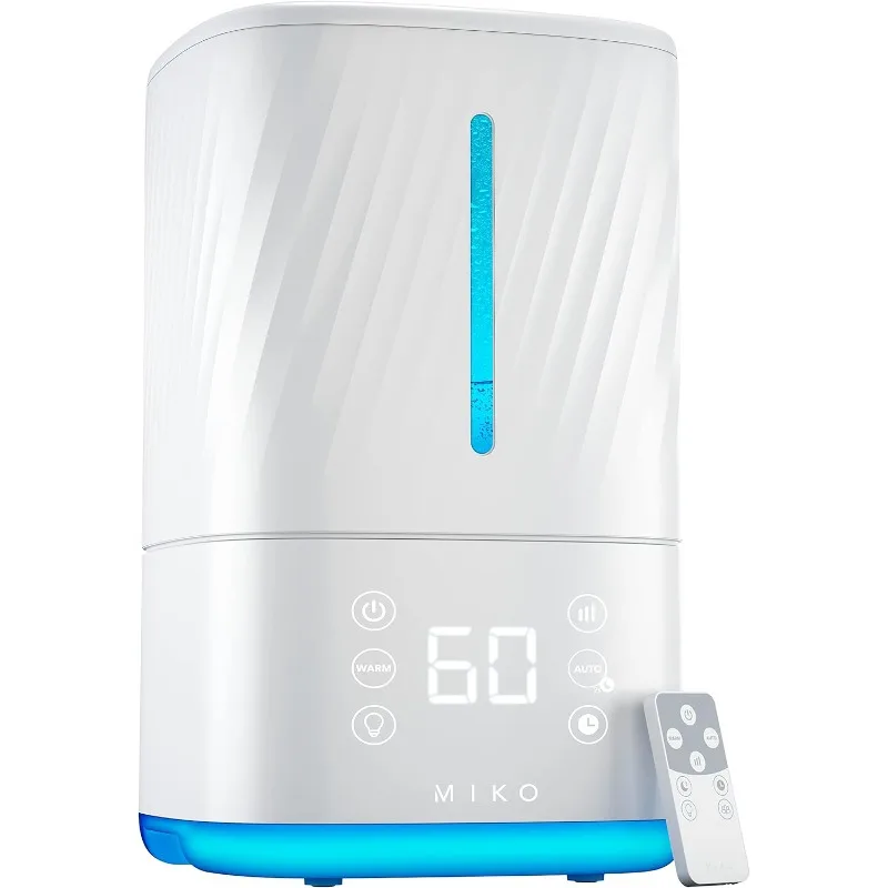 MIKO Humidifier With Cool and Warm Mist, Ultrasonic Humidifiers for Large Room& Bedroom- Water Filter, Auto Mode, No Leak Design
MIKO Humidifier With Cool and Warm Mist, Ultrasonic Humidifiers for Large Room& Bedroom- Water Filter, Auto Mode, No Leak Design