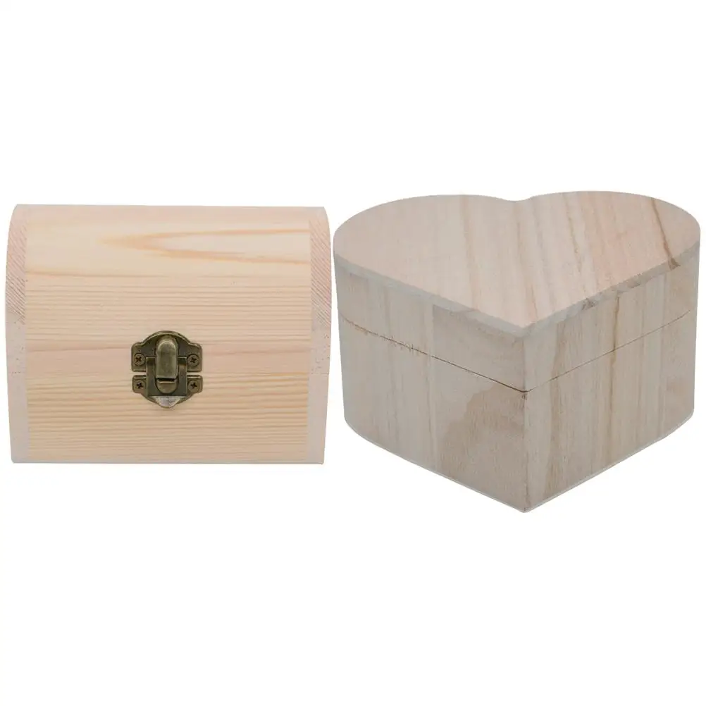 2 Pcs DIY Jewelry Painting Wood Craft Boxes Unfinished Lid Containers Heart Shape Wooden Toy Storage Home Decor
2 Pcs DIY Jewelry Painting Wood Craft Boxes Unfinished Lid Containers Heart Shape Wooden Toy Storage Home Decor