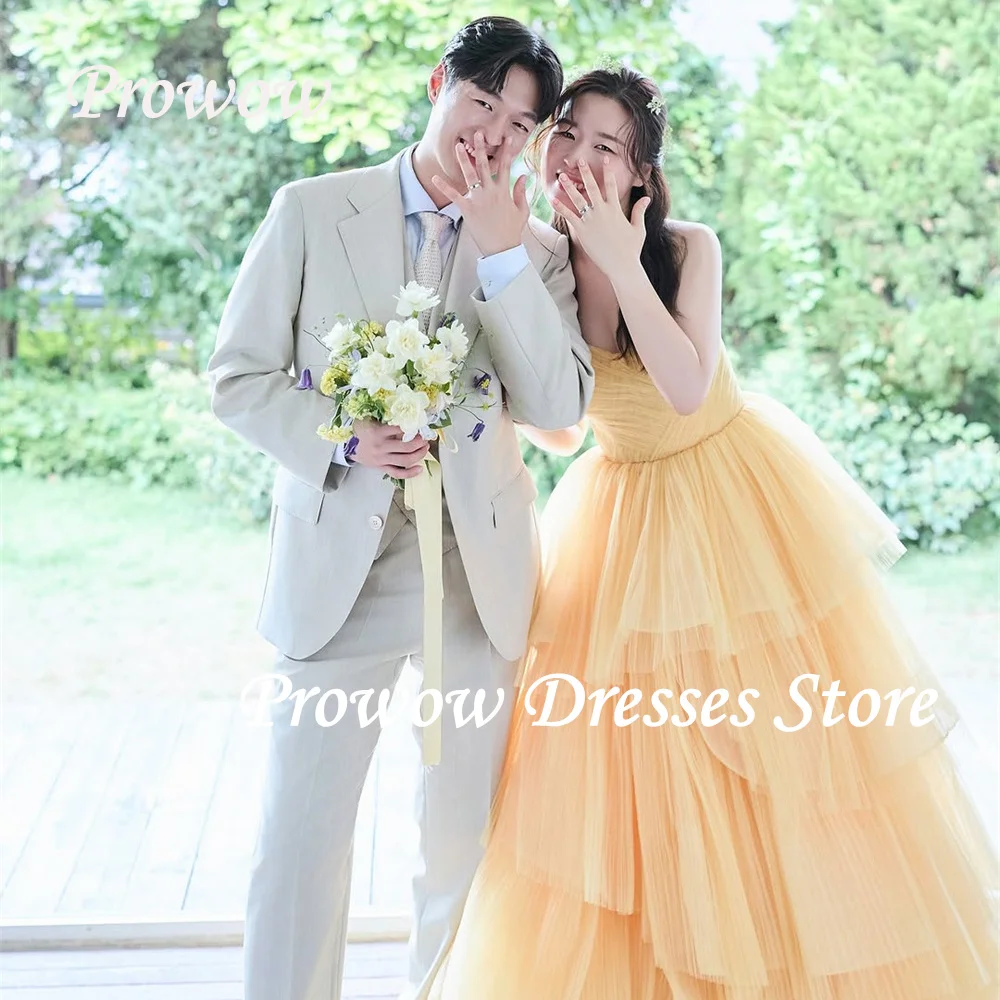Prowow Luxury Yellow Prom Dress Korea Wedding Photo Shoot V Neck Pleats Tulle Evening Party Gown Layered Corset Customized
Prowow Luxury Yellow Prom Dress Korea Wedding Photo Shoot V Neck Pleats Tulle Evening Party Gown Layered Corset Customized