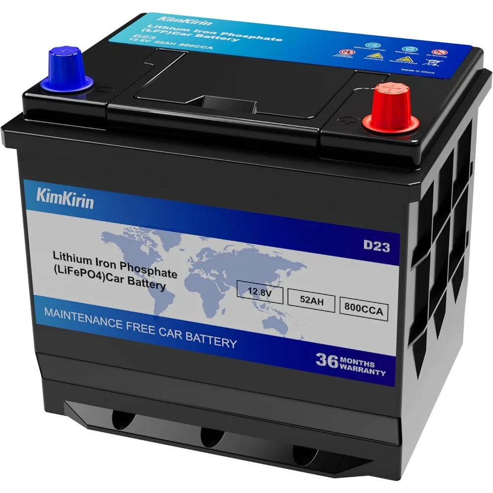 Kim Kirin LiFePO4 Car Battery, 12.8V 52AH 800CCA, BCI Group 35, D23 JIS, 36-Month Warranty
Kim Kirin LiFePO4 Car Battery, 12.8V 52AH 800CCA, BCI Group 35, D23 JIS, 36-Month Warranty