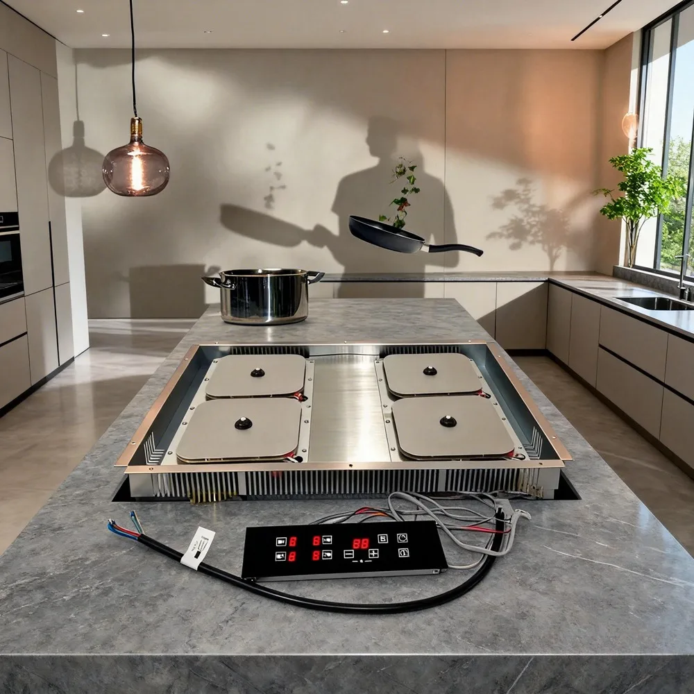 4 Zone Invisible Built-in Induction Cooktop Flush Mount for Rock Slab Countertop
4 Zone Invisible Built-in Induction Cooktop Flush Mount for Rock Slab Countertop