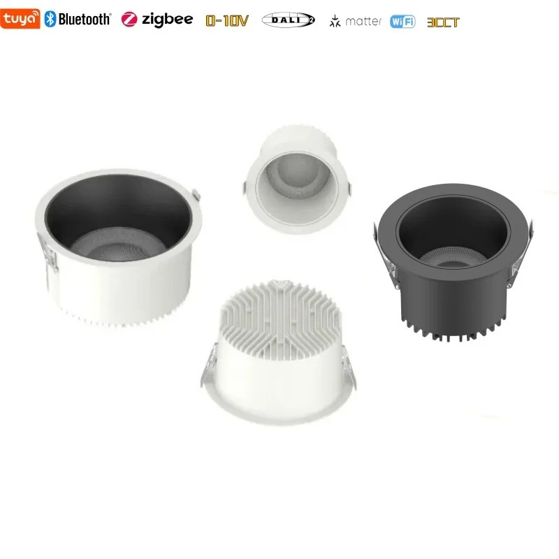Embedded COB Spotlight 3CCT Bluetooth Zigbee LED Anti-Glare Downlight 0-10V DALI Dimmable Aluminum AC110V 220V Indoor lighting
Embedded COB Spotlight 3CCT Bluetooth Zigbee LED Anti-Glare Downlight 0-10V DALI Dimmable Aluminum AC110V 220V Indoor lighting