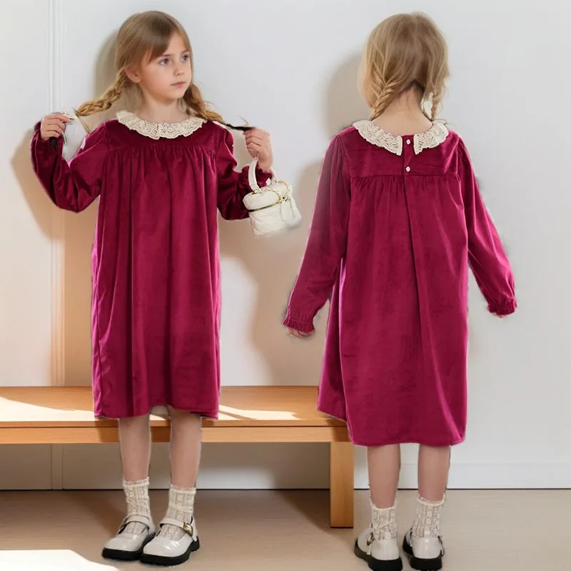 2025 Spring Children Princess Dresses Long Sleeve Velvet Lace Neck New Year Dress for Girls 10 12 Year Autumn Teen Kids Clothes
2025 Spring Children Princess Dresses Long Sleeve Velvet Lace Neck New Year Dress for Girls 10 12 Year Autumn Teen Kids Clothes