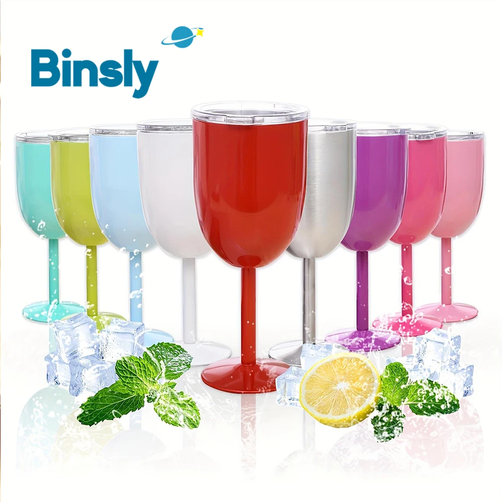10oz Stainless Steel Wine Glass Multi-color Double Wall Vacuum Insulated Champagne Glasses Goblet with Lid Anti-Slip
10oz Stainless Steel Wine Glass Multi-color Double Wall Vacuum Insulated Champagne Glasses Goblet with Lid Anti-Slip