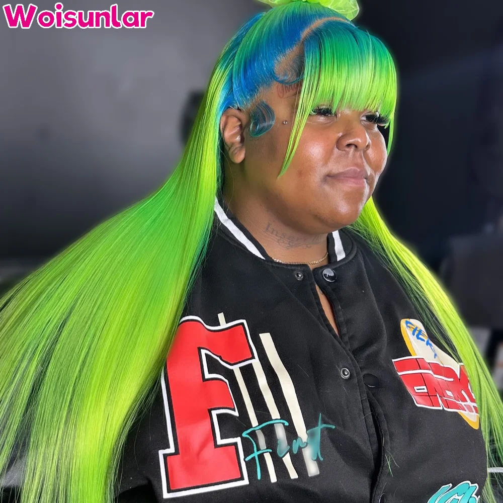 Ombre Blue and Green Lace Front Wigs human hair Pre Plcuked 13x4 Transparent Lace Front Human Hair 613 Straight For Women Wigs
Ombre Blue and Green Lace Front Wigs human hair Pre Plcuked 13x4 Transparent Lace Front Human Hair 613 Straight For Women Wigs