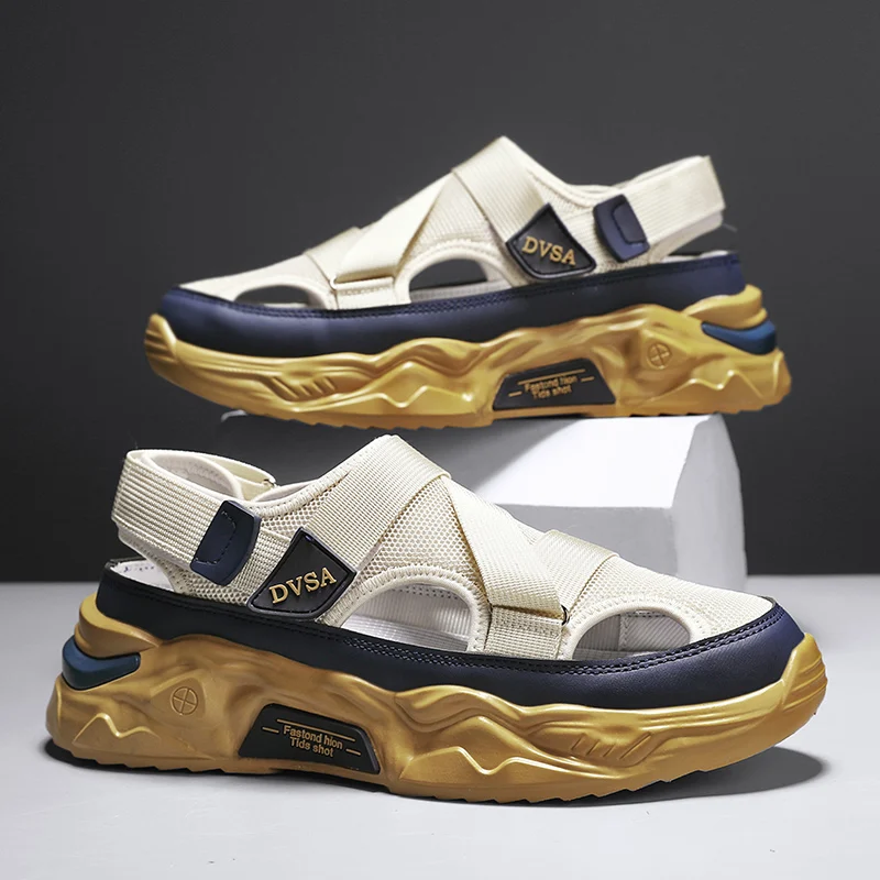 Мужские дизайнерские сандалии, летние нескользящие туфли на толстой подошве, пляжная обувь с дышащей сеткой, повседневные мужские сандалии с открытыми отверстиями Homme Zapatos
Мужские дизайнерские сандалии, летние нескользящие туфли на толстой подошве, пляжная обувь с дышащей сеткой, повседневные мужские сандалии с открытыми отверстиями Homme Zapatos