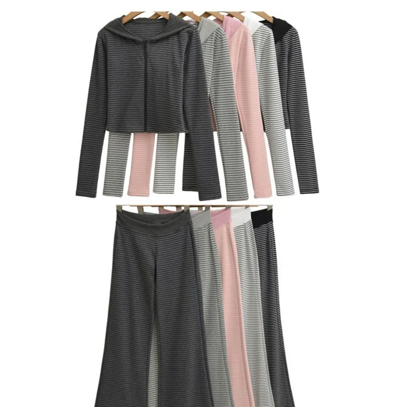 Полосатая приталенная толстовка с капюшоном для похудения, широкие брюки, прямые повседневные длинные брюки, комплект спортивных штанов, разные стили для поездок на работу для женщин
Полосатая приталенная толстовка с капюшоном для похудения, широкие брюки, прямые повседневные длинные брюки, комплект спортивных штанов, разные стили для поездок на работу для женщин