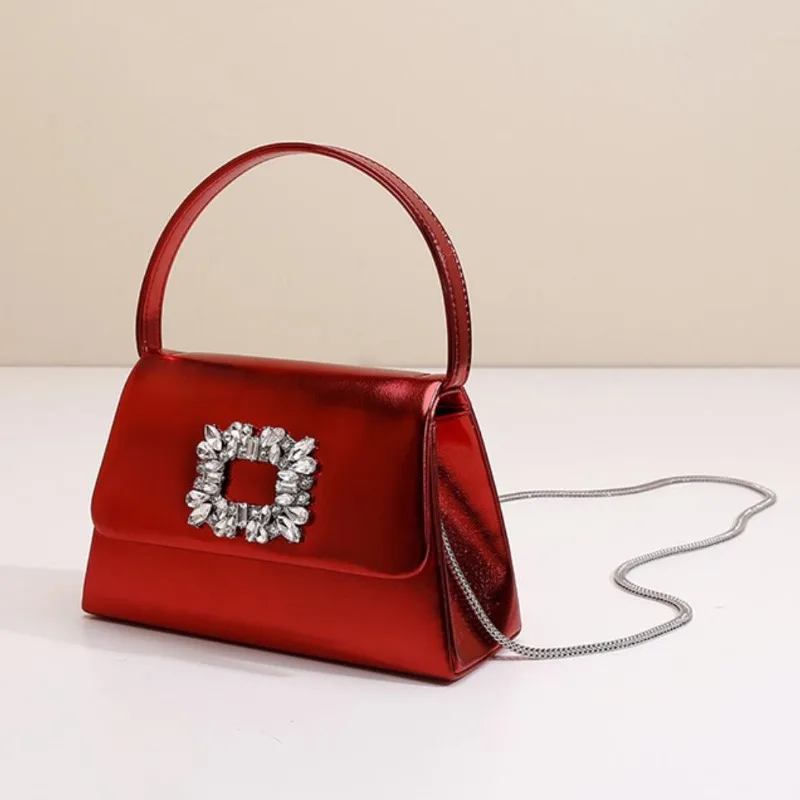 Exquisite Square Crossbody Bag Women Crystal Buckle Rhinestone Small Handbag Portable Fashionable Glossy Laser Shoulder Bag
Exquisite Square Crossbody Bag Women Crystal Buckle Rhinestone Small Handbag Portable Fashionable Glossy Laser Shoulder Bag