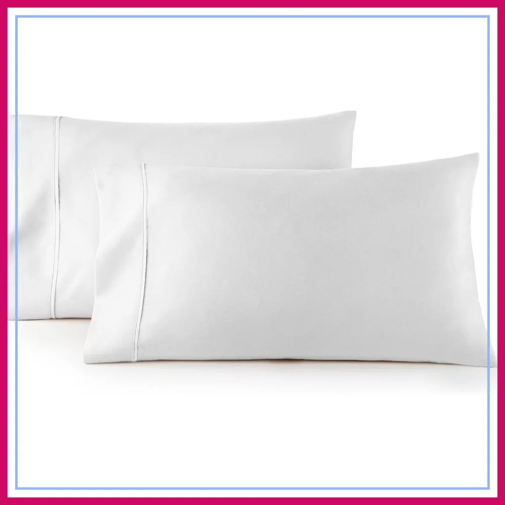 100% Cotton Percale King Pillowcases Set of 2 - Crisp Cool Long Staple Combed Cotton with 4 Inch Hem - White
100% Cotton Percale King Pillowcases Set of 2 - Crisp Cool Long Staple Combed Cotton with 4 Inch Hem - White