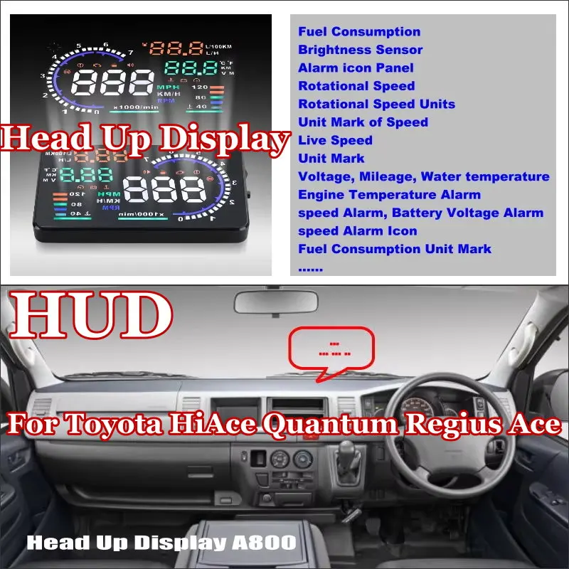 For Toyota HiAce Quantum Regius Ace 2004-2025 Car HUD Head Up Display HUD Safe Driving Screen Projector Refkecting Windshield
For Toyota HiAce Quantum Regius Ace 2004-2025 Car HUD Head Up Display HUD Safe Driving Screen Projector Refkecting Windshield