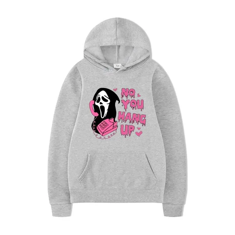 No You Hang Up Halloween Hooded Sweatshirt with Colorful Printed Long Sleeves and Loose Upper Garment 
No You Hang Up Halloween Hooded Sweatshirt with Colorful Printed Long Sleeves and Loose Upper Garment