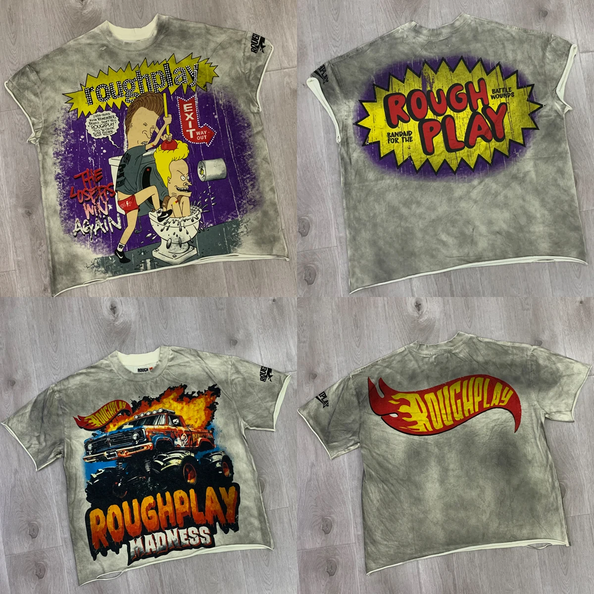 New Color Scheme ROUGHPLAY T Shirt Men Women Hip Hop Vintage Rough Play Short Sleeve Top Tee
New Color Scheme ROUGHPLAY T Shirt Men Women Hip Hop Vintage Rough Play Short Sleeve Top Tee