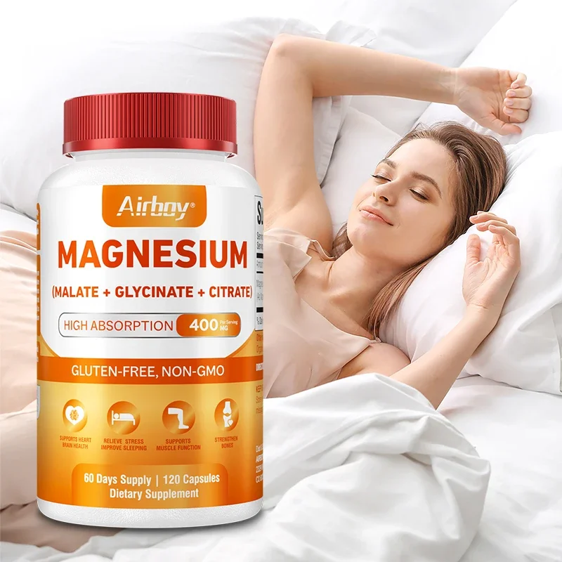 Magnesium (Malate + Glycinate + Citrate) - Nerves System, Improve Mood Nervous, Muscles Recovery, Heart Health, Sleep Support
Magnesium (Malate + Glycinate + Citrate) - Nerves System, Improve Mood Nervous, Muscles Recovery, Heart Health, Sleep Support
