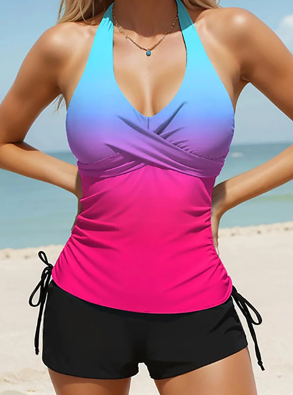 Холтер плюс размер танкини комплект градиент из двух частей купальник для женщин крест купальный костюм пляжная одежда Монокини 2025 новинка
Холтер плюс размер танкини комплект градиент из двух частей купальник для женщин крест купальный костюм пляжная одежда Монокини 2025 новинка