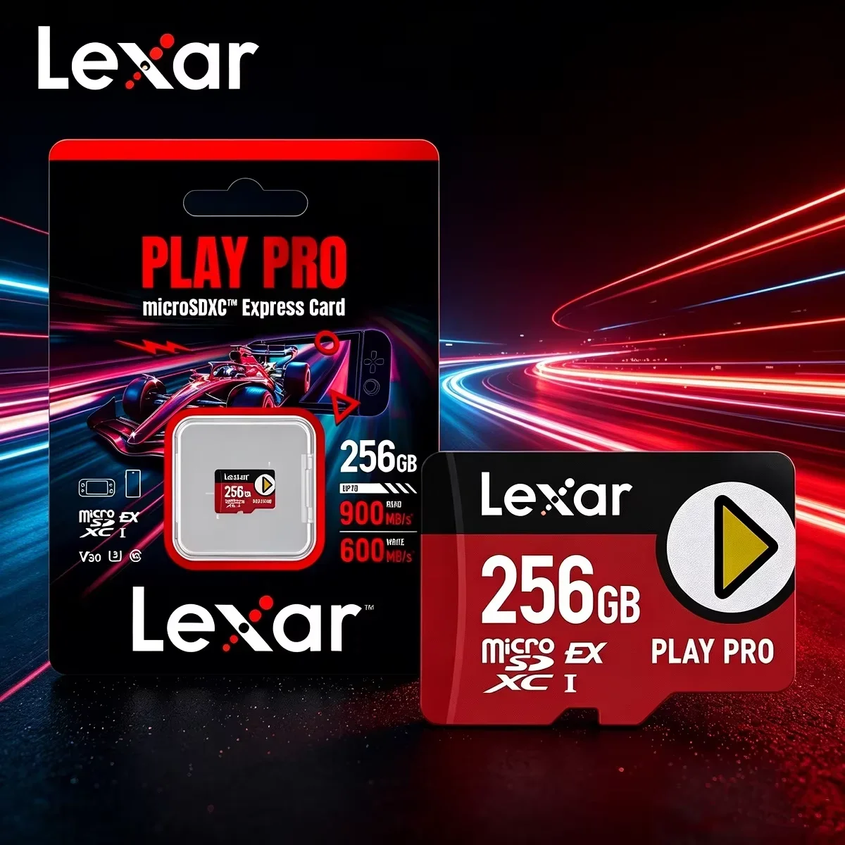 Lexar PLAY PRO microSDXC Express card 1TB Memory Card PCIe Gen3x1 High Speed Read speed up to 900MB/s for Nintendo Switch 2
Lexar PLAY PRO microSDXC Express card 1TB Memory Card PCIe Gen3x1 High Speed Read speed up to 900MB/s for Nintendo Switch 2