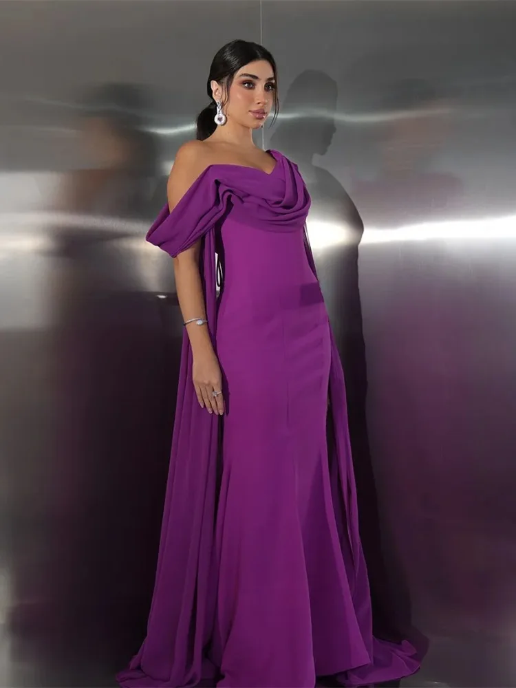 Modern Pleat Ruched Mermaid Prom Dresses Off Shoulder Floor Length Formal Occasion Evening Wedding Party Gown
Modern Pleat Ruched Mermaid Prom Dresses Off Shoulder Floor Length Formal Occasion Evening Wedding Party Gown