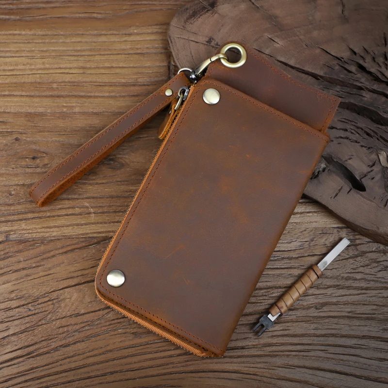 Retro Crazy Horse Leather Clutch Bag Genuine Leather Card Slot Long Wallet Multi-function Card Holder Zipper Coin Purse Handbag
Retro Crazy Horse Leather Clutch Bag Genuine Leather Card Slot Long Wallet Multi-function Card Holder Zipper Coin Purse Handbag