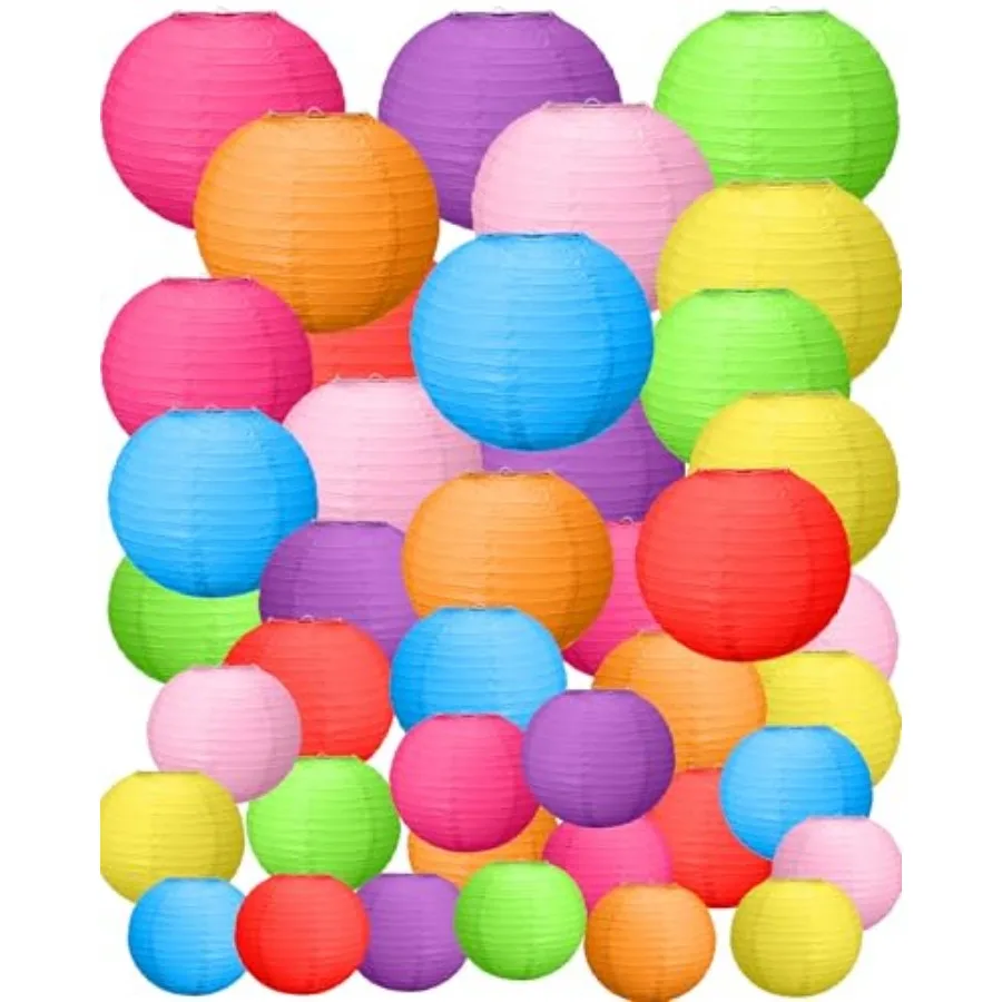 Treela 80 Pcs Paper Lanterns Chinese Japanese Lanterns for Wedding, 4'', 6'', 8'', 10'', 12'' Lamps for Ceiling Hanging Decor S
Treela 80 Pcs Paper Lanterns Chinese Japanese Lanterns for Wedding, 4'', 6'', 8'', 10'', 12'' Lamps for Ceiling Hanging Decor S
